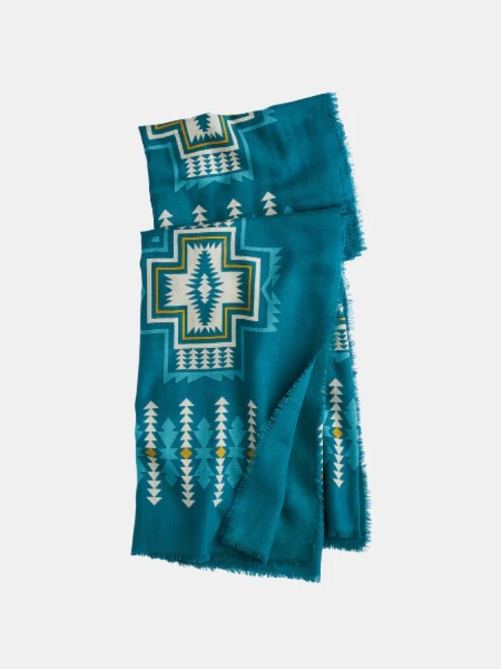 Pendleton Harding Featherweight Wool Scarf Turquoise Southwest Pattern NWOT